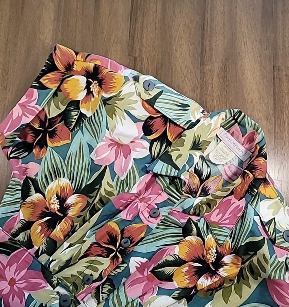 Vintage Prairie Dress Sz 6 Petite Pink Floral Kentucky Derby Button Front 80s